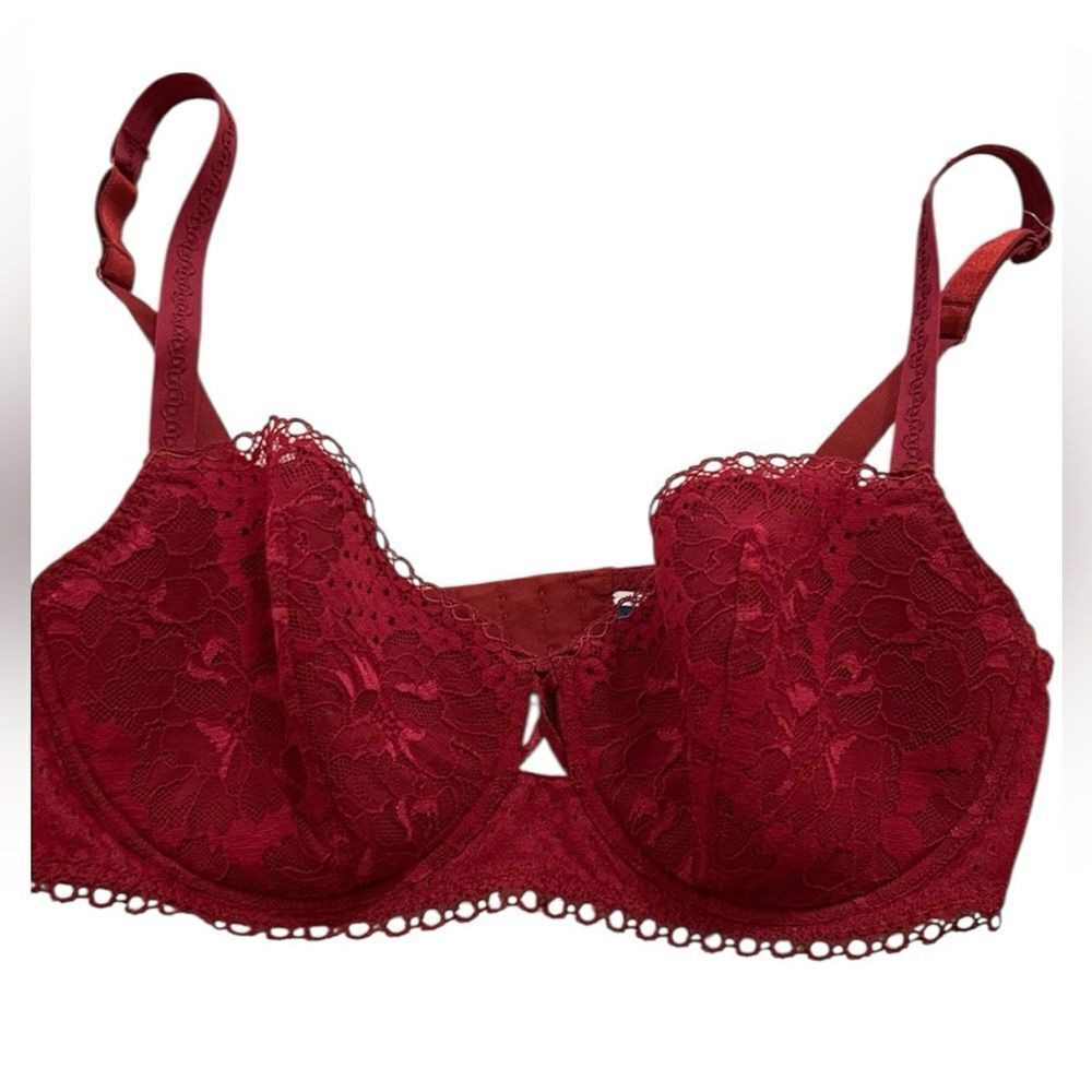 MAISON LEJABY UNDERWIRE RED BRA NEW Elegant Red Lace 32D